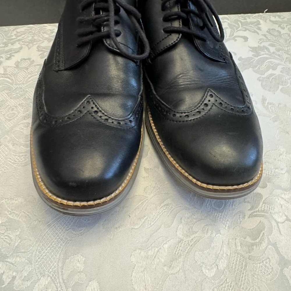 Cole‎ Haan Men’s 10.5M OriginalGrand Wingtip Oxford Comfort Shoe Black C26470
